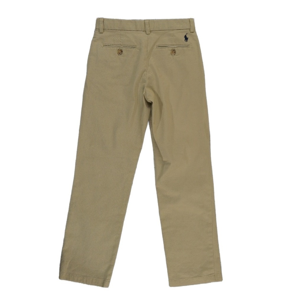 Polo Ralph Lauren Chino Pants Boys Size 7 Khaki Stretch Cotton Pony Logo - Picture 2 of 6